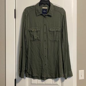 Olive Long sleeve button up shirt